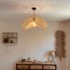 Abat Jour Pour Lustre En Rotin XL Ondulée Et Recourbée Faite Main à Bali -Décor Soldes suspension en rotin xl ondulee bali serie limitee