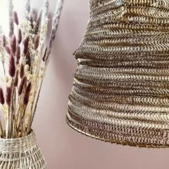 Suspension Maille Métal Coloris Doré - Toute équipée -Décor Soldes suspension maille metal doree toute equipee 1