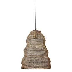 Suspension Maille Métal Coloris Doré - Toute équipée -Décor Soldes suspension maille metal doree toute equipee 2