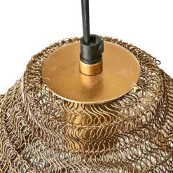 Suspension Maille Métal Coloris Doré - Toute équipée -Décor Soldes suspension maille metal doree toute equipee 4