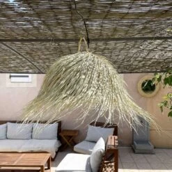 Abat Jour Pour Luminaire Marocain Demi-cercle Avec Franges En Palmier Tressé 12 Abat Jour Pour Luminaire Marocain Demi-cercle Avec Franges En Palmier Tressé -Décor Soldes suspension marocaine demi cercle palmier tresse 4