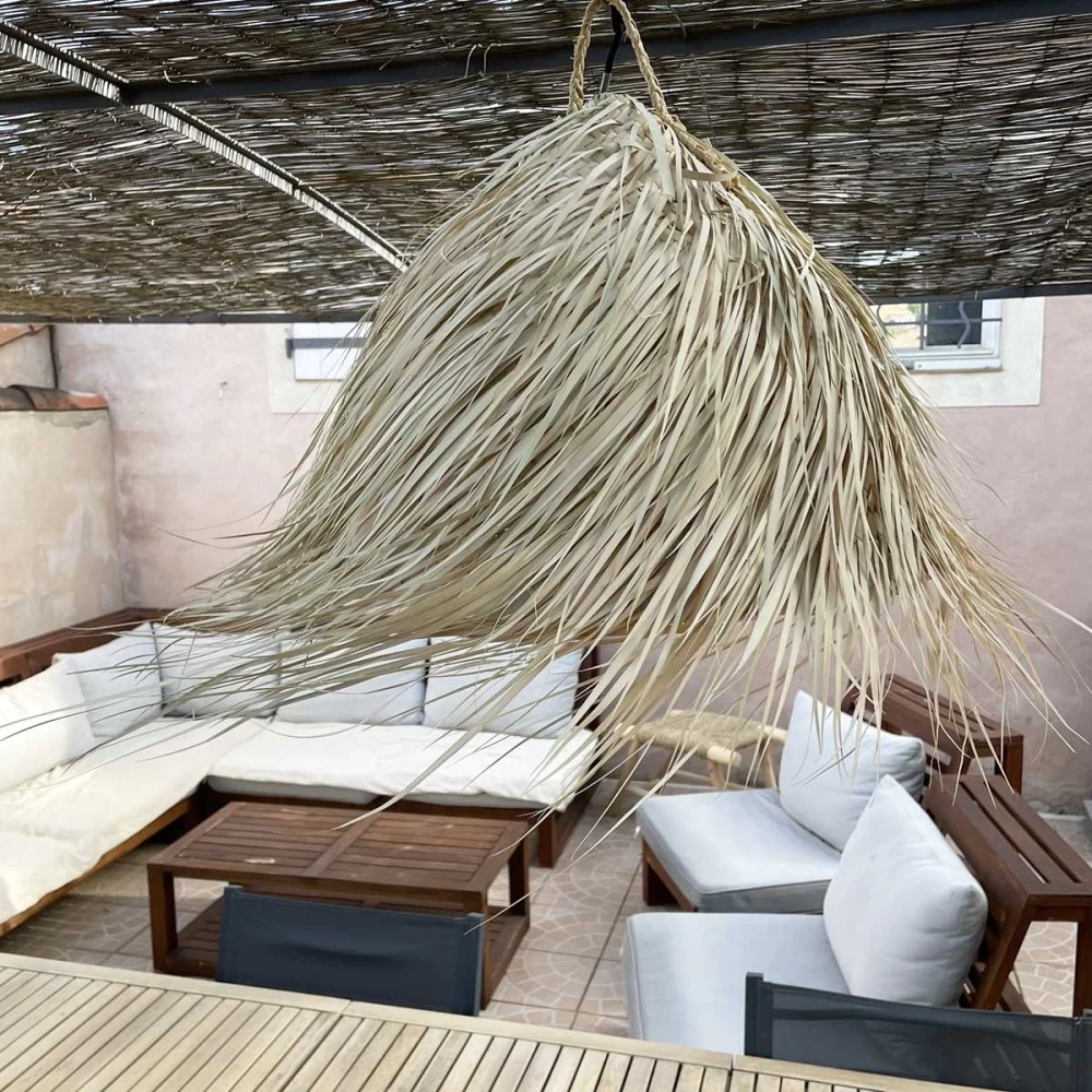 Abat Jour Pour Luminaire Marocain Demi-cercle Avec Franges En Palmier Tressé 7 Abat Jour Pour Luminaire Marocain Demi-cercle Avec Franges En Palmier Tressé – Image 6