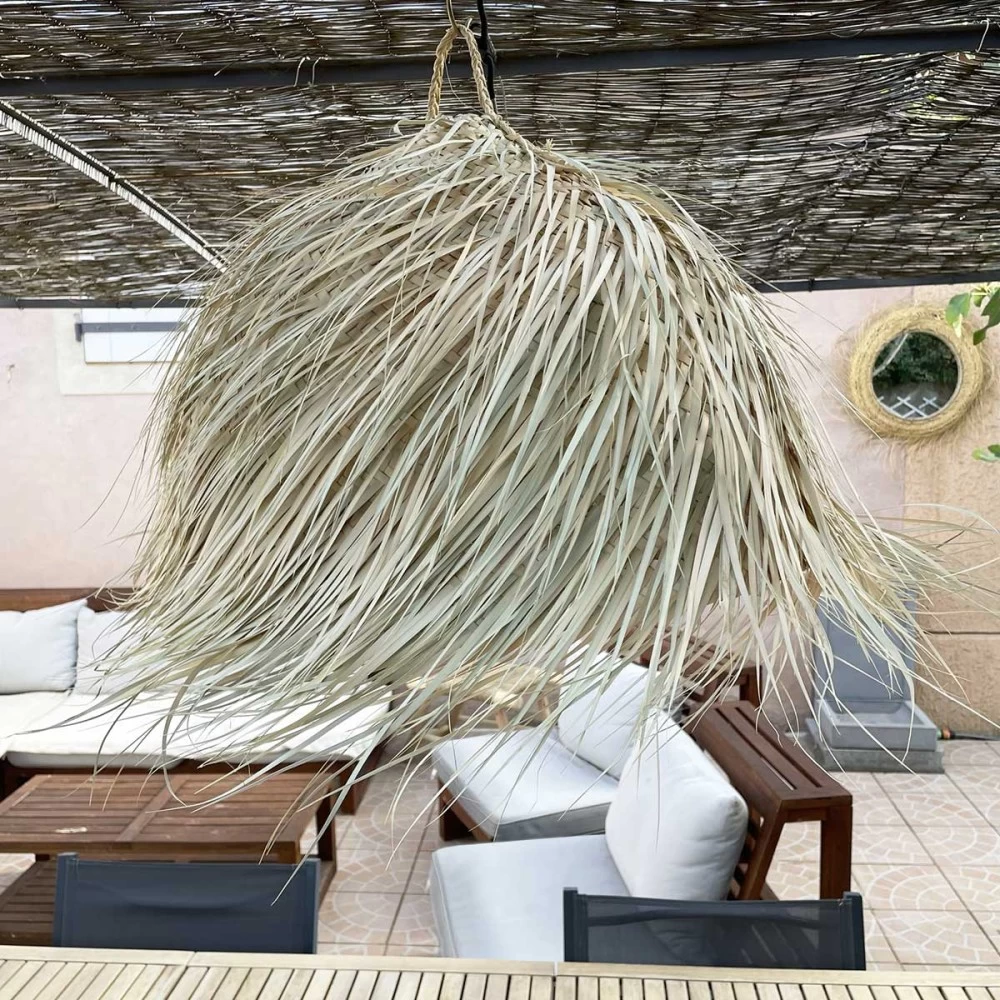 Abat Jour Pour Luminaire Marocain Demi-cercle Avec Franges En Palmier Tressé 2 Abat Jour Pour Luminaire Marocain Demi-cercle Avec Franges En Palmier Tressé