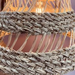 Abat-jour Pour Suspension Naturel Ajourée Conique Fibre Alfa -Décor Soldes suspension naturelle ajouree h40cm conique fibre alfa tressee 6