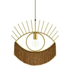 Suspension Oeil Taille L En Métal Doré Et Franges - Stoltz