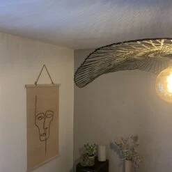 Abat-Jour Ondulé Libellule En Bambou Coloris Noir - 3 Tailles -Décor Soldes suspension ondulee libellule bambou coloris noir mat 2