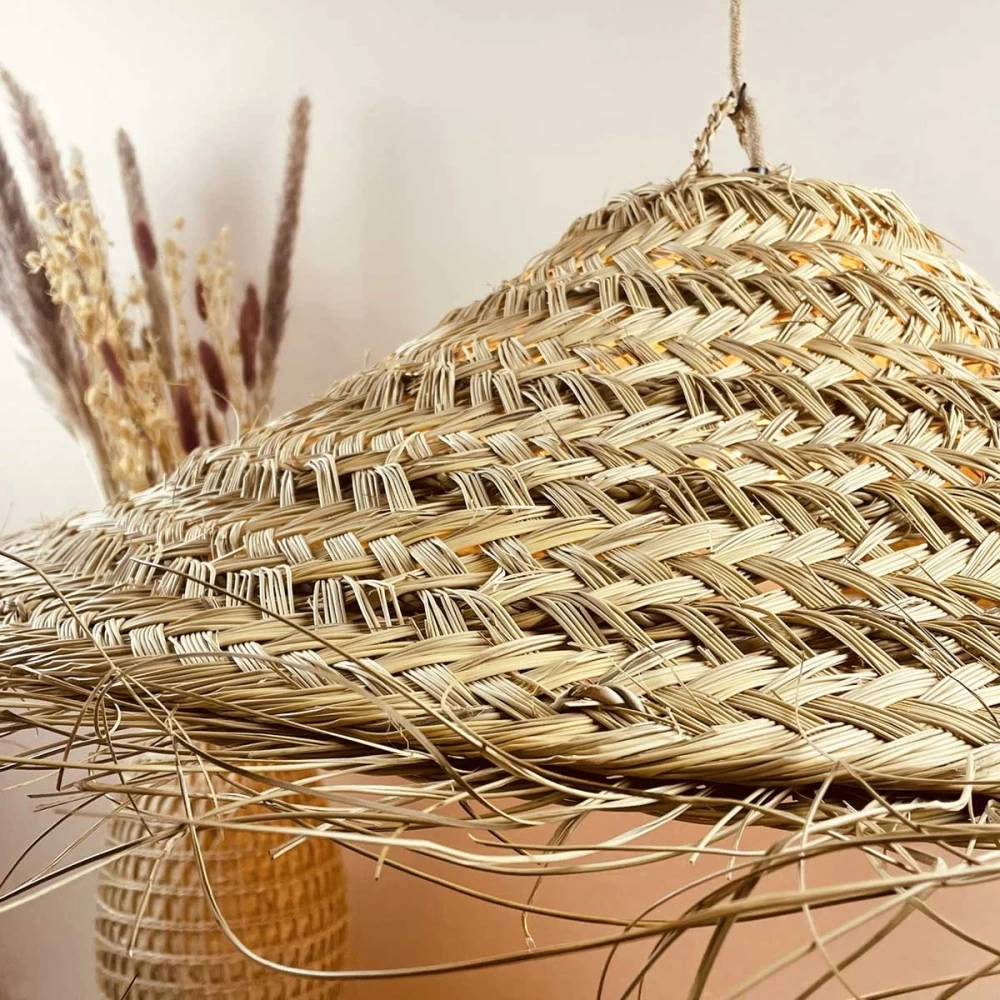 Abat Jour Pour Lampe Parasol L Fibre Naturelle Tressée 4 Abat Jour Pour Lampe Parasol L Fibre Naturelle Tressée – Image 2