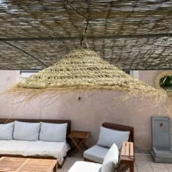 Abat Jour Pour Lampe Parasol L Fibre Naturelle Tressée 11 Abat Jour Pour Lampe Parasol L Fibre Naturelle Tressée -Décor Soldes suspension parasol en rotin tresse 2