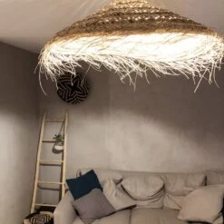 Abat Jour Pour Lampe Parasol L Fibre Naturelle Tressée 14 Abat Jour Pour Lampe Parasol L Fibre Naturelle Tressée -Décor Soldes suspension parasol en rotin tresse 5