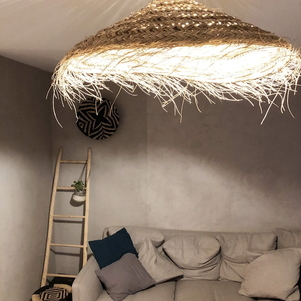 Abat Jour Pour Lampe Parasol L Fibre Naturelle Tressée 8 Abat Jour Pour Lampe Parasol L Fibre Naturelle Tressée – Image 6