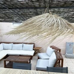 Abat-jour Pour Suspension Parasol En Palmier Naturel Du Maroc Forme évasée 10 Abat-jour Pour Suspension Parasol En Palmier Naturel Du Maroc Forme évasée -Décor Soldes suspension parasol palmier maroc 3