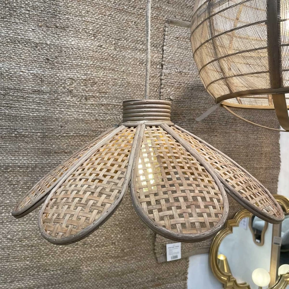 Abat Jour Pour Lampe Pétale En Bambou Naturel Tamira D51cm 4 Abat Jour Pour Lampe Pétale En Bambou Naturel Tamira D51cm – Image 2