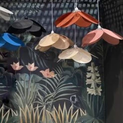 Suspension Pétales Toute équipée E27 Avec Pales Coton Terra Cota -Décor Soldes suspension petales toute equipee pales coton terra cota 2