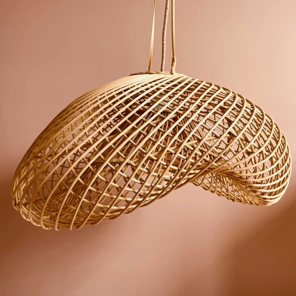 Abat Jour Pour Lustre Extérieur Imitation Rotin Faite Main à Bali - Taille L 7 Abat Jour Pour Lustre Extérieur Imitation Rotin Faite Main à Bali - Taille L – Image 5