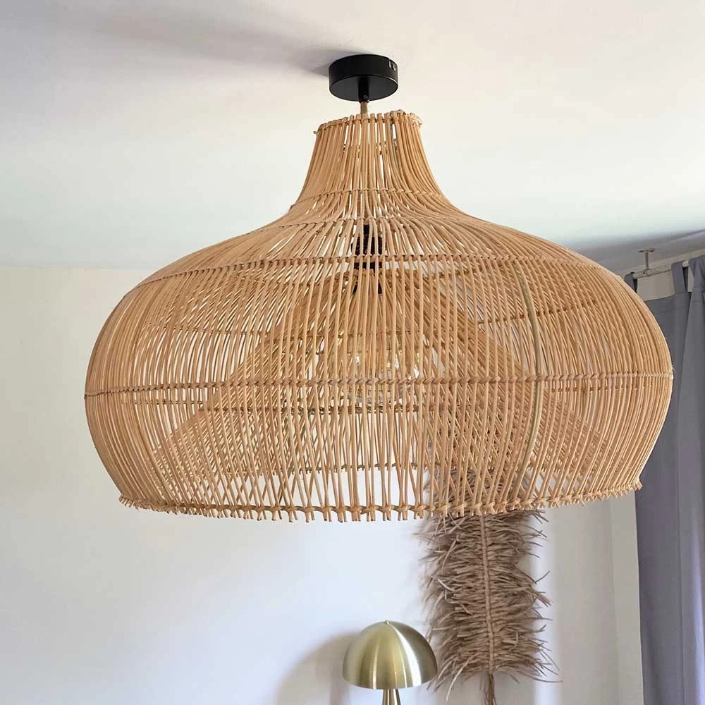 Suspension Pour Luminaire En Rotin De Bali Coloris Naturel - Clair 3 Suspension Pour Luminaire En Rotin De Bali Coloris Naturel - Clair
