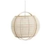 Abat Jour Pour Luminaire Forme Ronde En Lin Et Bambou - Opjet Paris -Décor Soldes suspension ronde en lin et bambou opjet paris