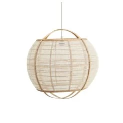 Abat Jour Pour Luminaire Forme Ronde En Lin Et Bambou - Opjet Paris