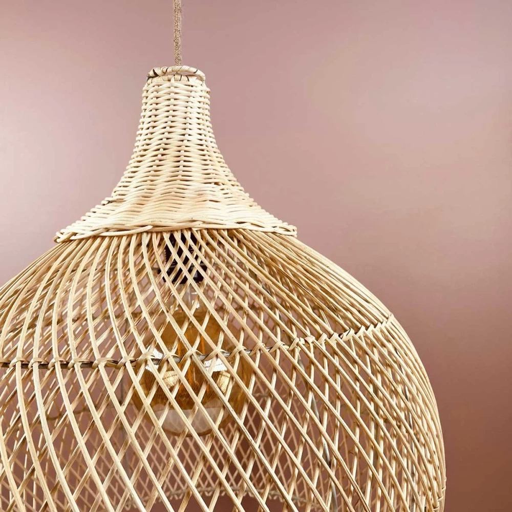 Abat Jour Pour Lampe En Rotin Naturel Brasilia Bali, Modèle Fait à La Main 4 Abat Jour Pour Lampe En Rotin Naturel Brasilia Bali, Modèle Fait à La Main – Image 2