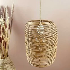 Abat Jour Pour Luminaire Rotin Naturel Forme Lanterne 12 Abat Jour Pour Luminaire Rotin Naturel Forme Lanterne -Décor Soldes suspension rotin naturel forme lanterne 4