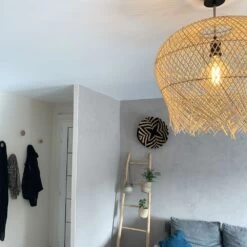 Abat-Jour En Rotin Ubur XL Coloris Naturel Clair Fait à Bali -Décor Soldes suspension rotin ubur coloris naturel abat jour bali 2