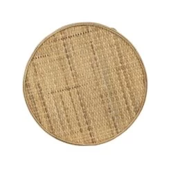 Petite Table D'appoint En Rotin Tressé Avec Pieds Bois -Décor Soldes table appoint en rotin tresse pieds bois 2