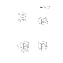 Table De Chevet Scandinave En Bois Coloris Boréal - 1 Tiroir -Décor Soldes table de chevet scandinave en bois 1 tiroir 3