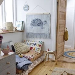 Tenture Murale Tortue "Marry" En Coton Avec Support Bois - Bloomingville 7 Tenture Murale Tortue "Marry" En Coton Avec Support Bois - Bloomingville -Décor Soldes tenture murale tortue marry 2