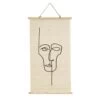 Tenture Murale Visage En Fibres De Bambou Avec Corde - Madam Stoltz -Décor Soldes tenture murale visage bambou avec corde